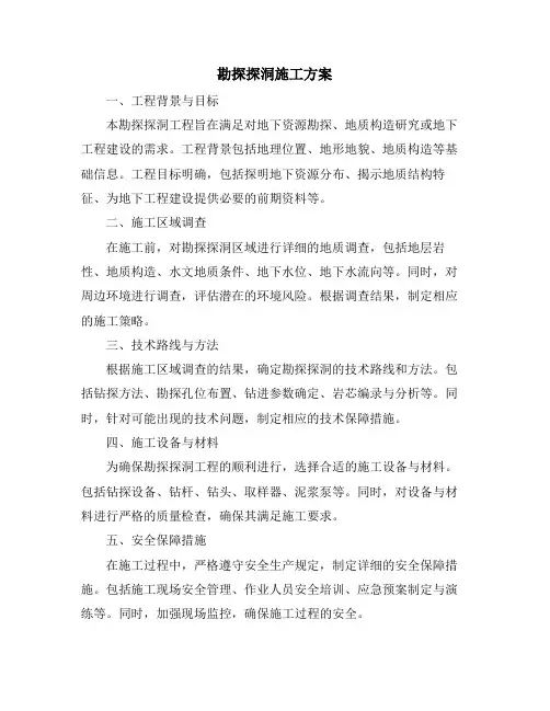 勘探探洞施工方案