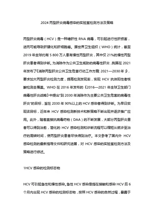 2024丙型肝炎病毒感染的实验室检测方法及策略