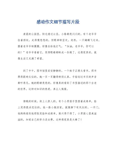 感动作文细节描写片段