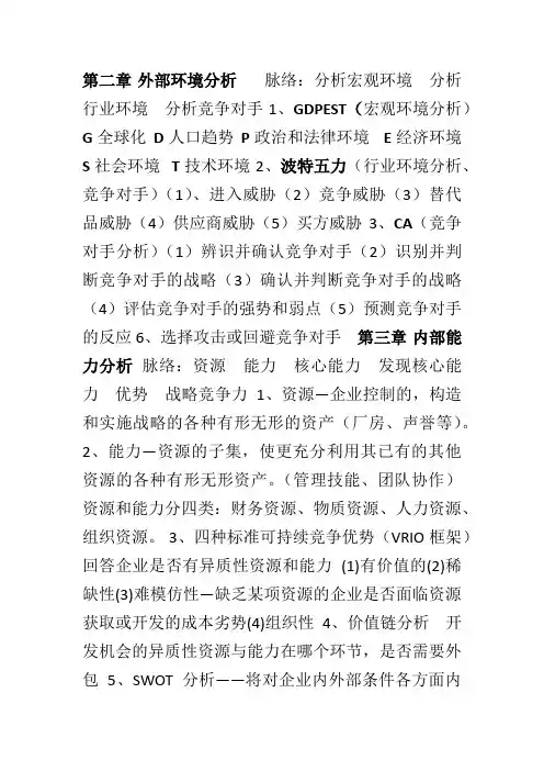 战略管理复习提纲(简版)