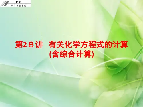 第28讲有关化学方程式的计算