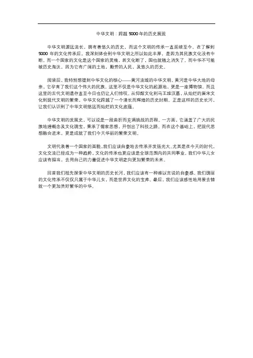 中华文明读后感500字