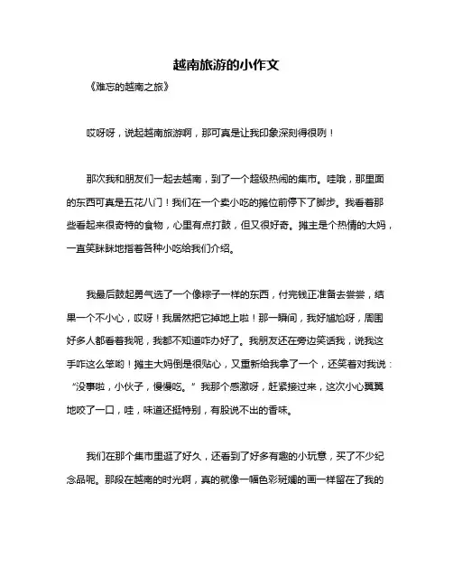 越南旅游的小作文