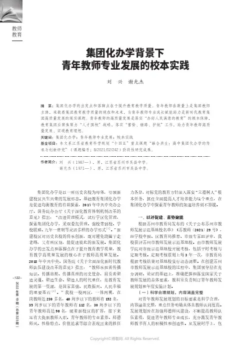 集团化办学背景下青年教师专业发展的校本实践
