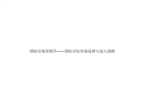 国际市场营销学——国际目标市场选择与进入战略