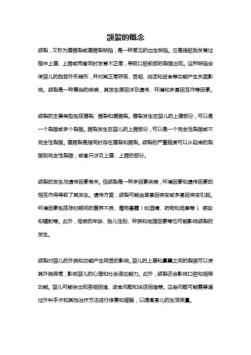 颌裂的概念