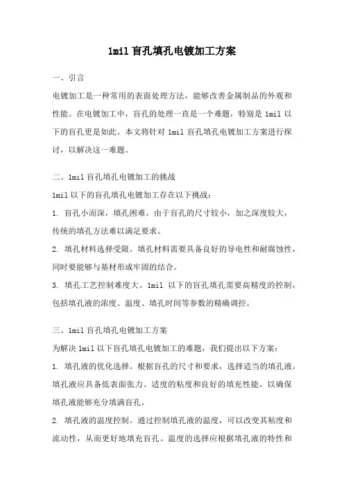 1mil盲孔填孔电镀加工方案