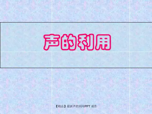 【精品】最新声的利用PPT 课件