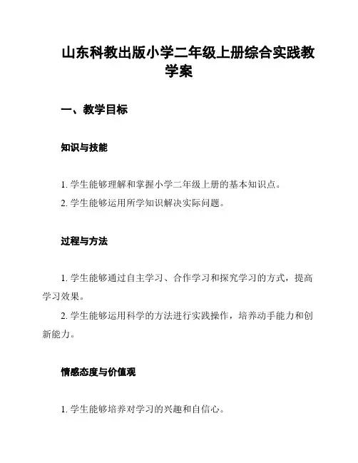 山东科教出版小学二年级上册综合实践教学案