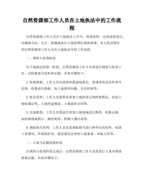 自然资源部工作人员在土地执法中的工作流程