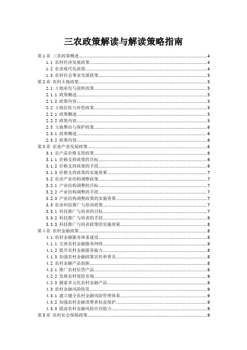 三农政策解读与解读策略指南