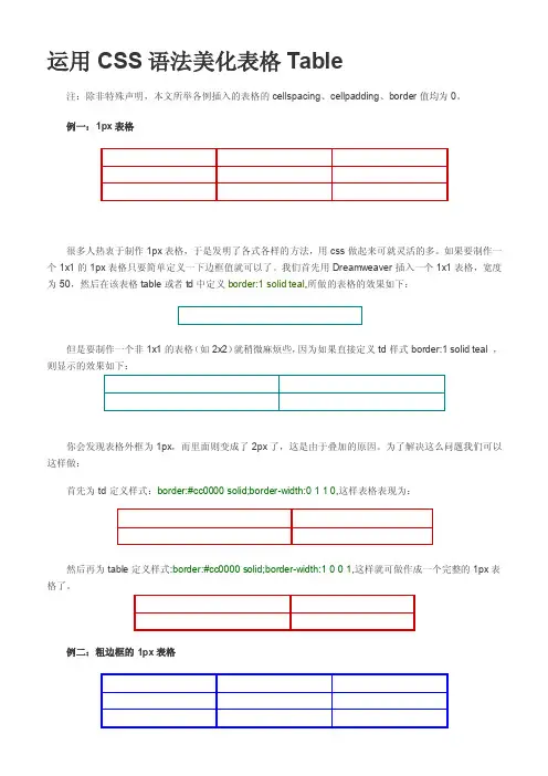Html的table边框技巧-HTML表格Table边框样式美化
