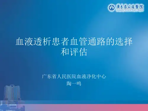 维持性血液透析患者血管通路的选择和评估