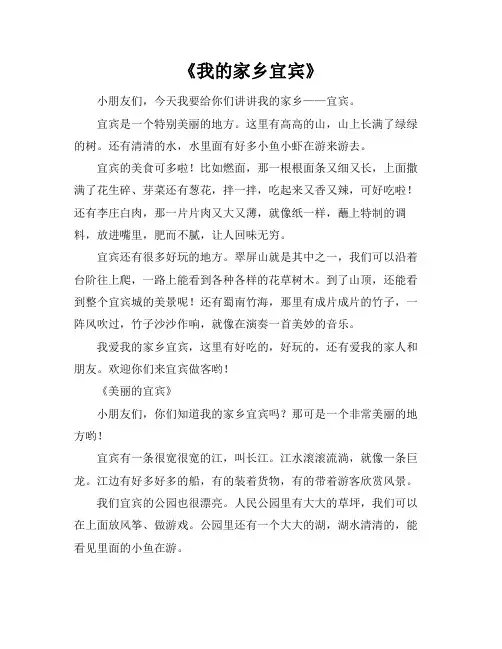 家乡宜宾500以上作文