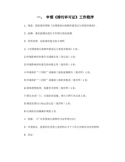 申领《排污许可证》工作程序
