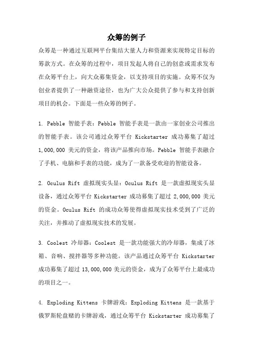 众筹的例子