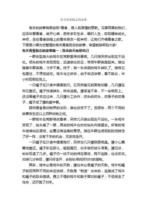 有关青春励志的故事_青春励志