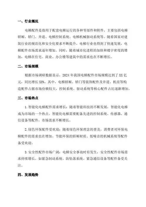 2024年电梯配件行业市场研究报告