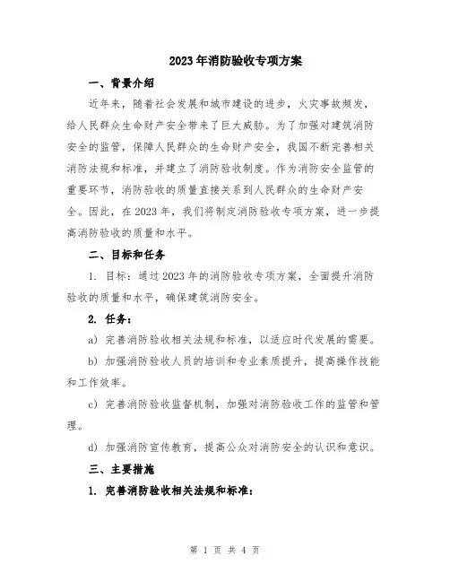 2023年消防验收专项方案