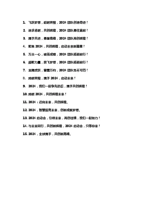 2024年企业口号