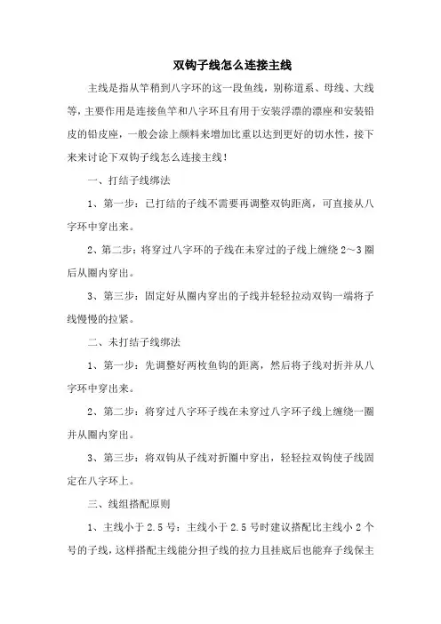 钓鱼技巧之钓具：双钩子线怎么连接主线