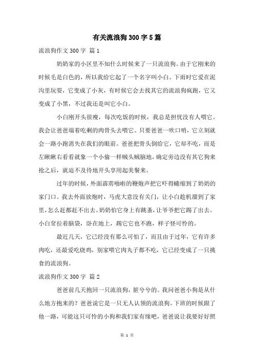 有关流浪狗300字5篇