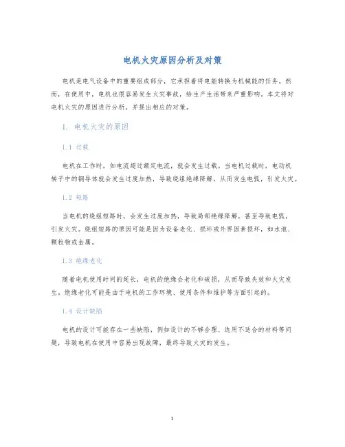 电机火灾原因分析及对策
