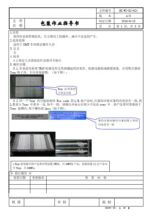 SMT包装作业指导书