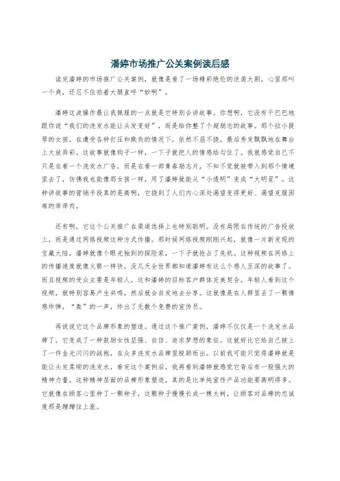 潘婷市场推广公关案例读后感