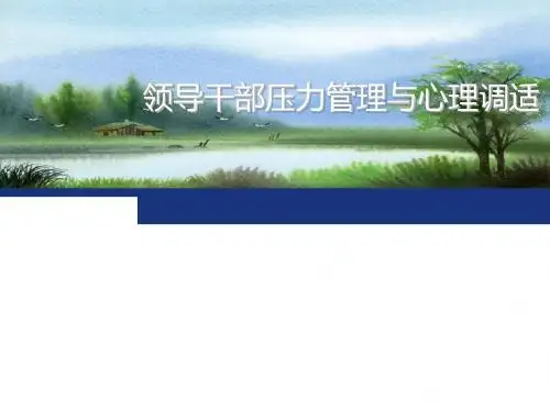 领导干部压力管理与心理调适概论(PPT 56张)