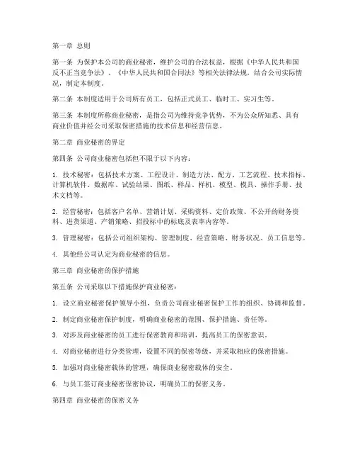商业秘密保密协议管理制度