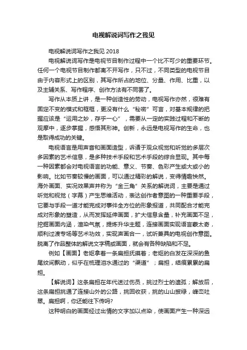 电视解说词写作之我见