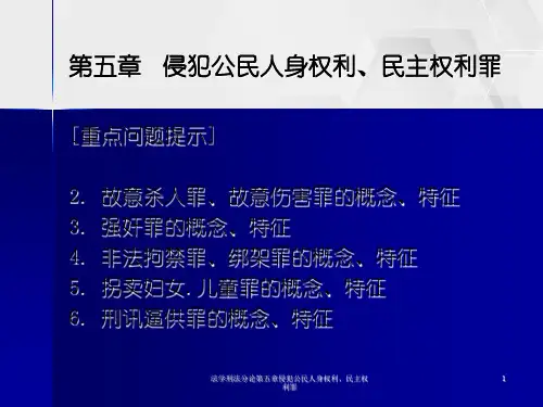 法学刑法分论第五章侵犯公民人身权利、民主权利罪