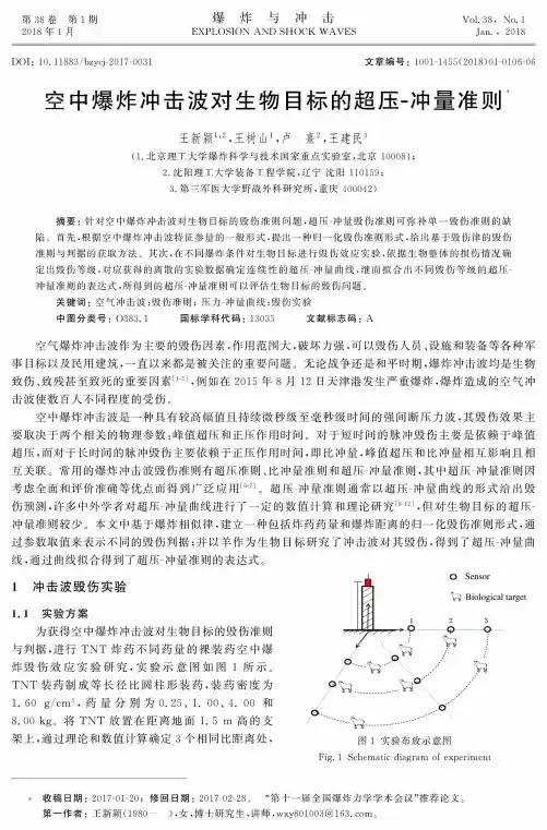 空中爆炸冲击波对生物目标的超压-冲量准则