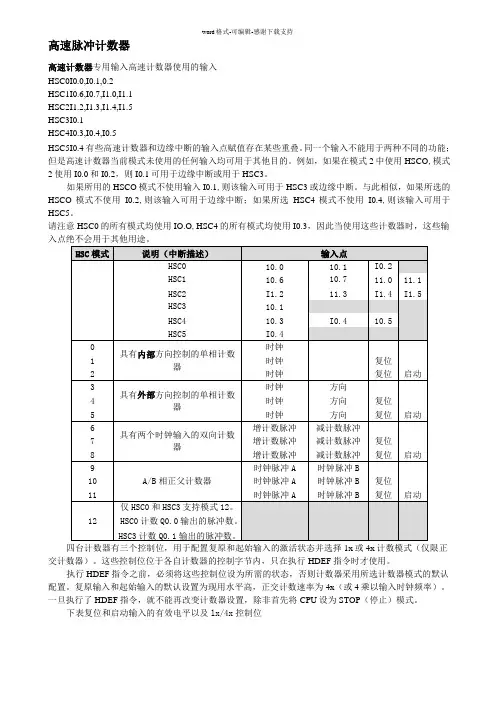 s7-200高速脉冲计数器及PTO和PWM