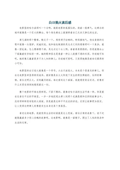 白日焰火读后感