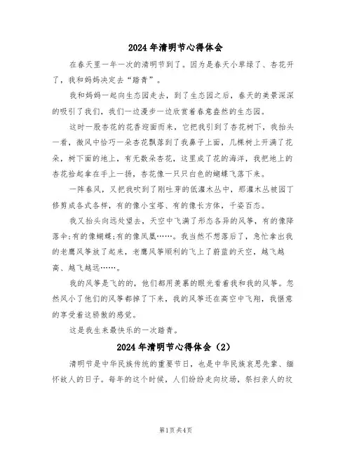 2024年清明节心得体会(3篇)