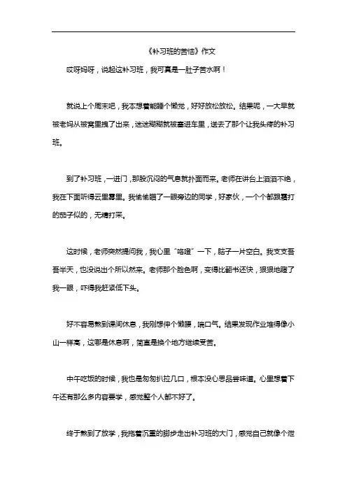 《补习班的苦恼》作文