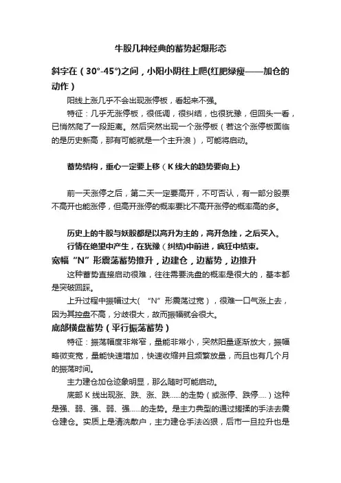 牛股几种经典的蓄势起爆形态