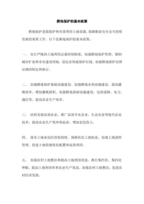 耕地保护的基本政策