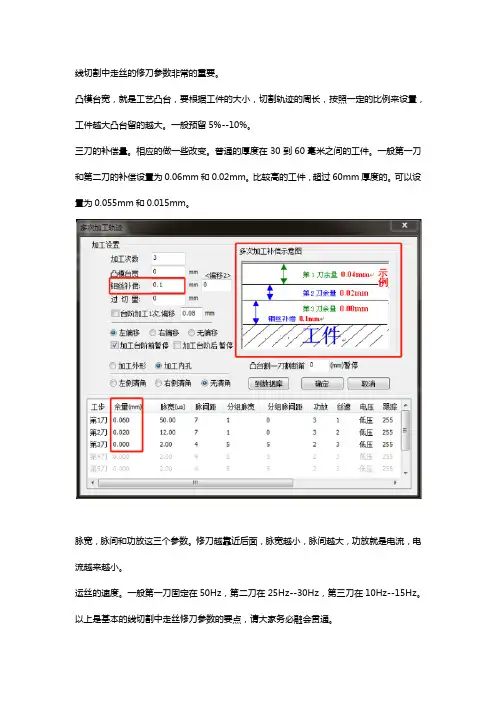 线切割中走丝修刀参数怎么设置【干货】