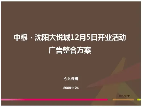 中粮·沈阳大悦城12月5日开业活动广告整合方案