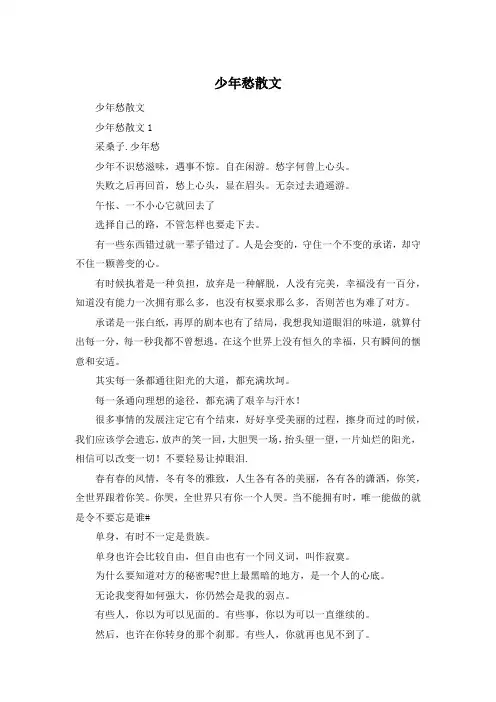 少年愁散文