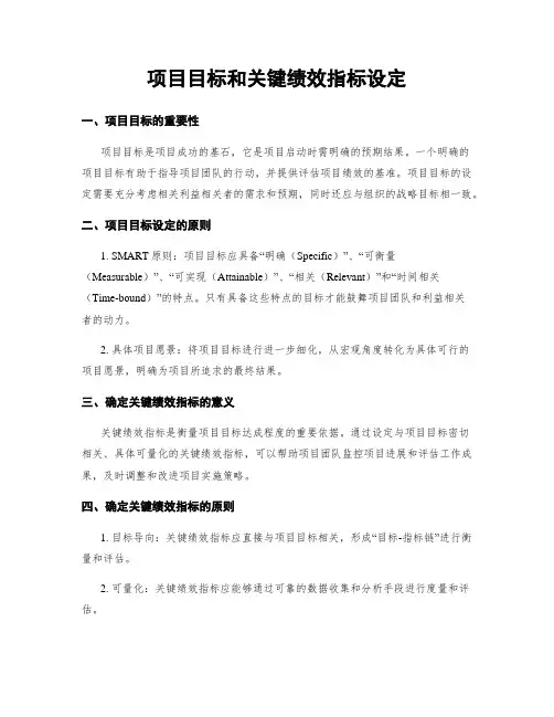 项目目标和关键绩效指标设定