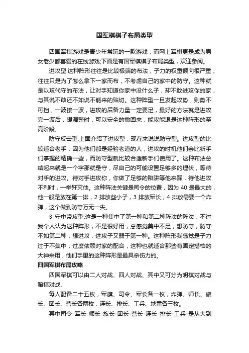 国军棋棋子布局类型