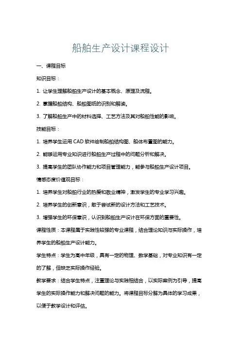 船舶生产设计课程设计