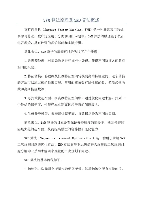 SVM算法原理及SMO算法概述