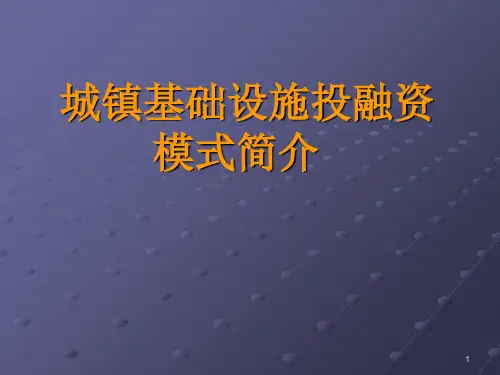 城镇基础设施投融资模式PPT课件