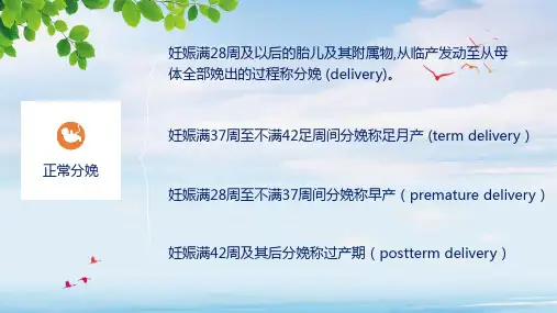 产妇分娩知识培训讲解图文PPT教学课件