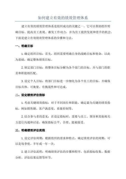 如何建立有效的绩效管理体系